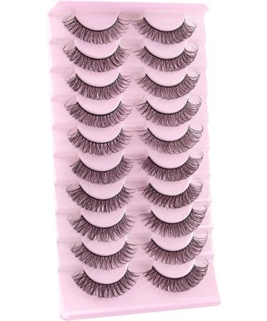 Aizuiwiy Russian Strip Lashes Natural Look Wispy False Eyelashes Russian Eyelashes Fake Eyelashes Russian Lashes Fluffy Wispy Lashes Hybrid Curl Strip Lashes Crossed Reusable 10 Pairs No Glue LY-SJ27-10S - Buy Online on GoSupps.com