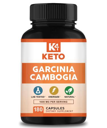 Garcinia Cambogia 1600mg (180 Capsules) - Pure Natural Extract Supplement Pills - Standardized Ultra HCA & Garcinia Cambogia Alternative to Drops Gummies Liquid Tea & Powder