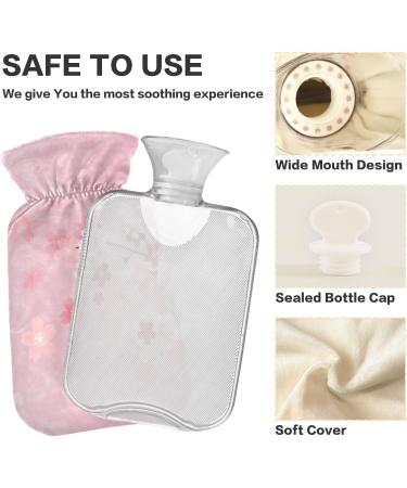 Cherry Blossom Hot Water Bottle with Cover | 1L BPA Free Pain Relief Bag | Heat/Cold Therapy for Back Pain - Buy Online on GoSupps.com