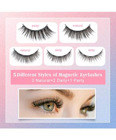 Buy Bellameri Magnetic Eyelashes Kit - 5 Pairs Reusable No Glue Includes Eyeliner & Tweezer | Shop Internationally - Buy Online on GoSupps.com
