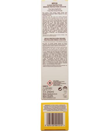 Malibu Sun SPF 20 Clear Protection Spray Medium Protection Water Resistant 250ml - Buy Online on GoSupps.com