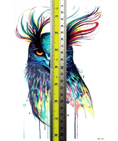 Colorful Owl Bird Wildlife Tattoo - Waterproof & Removable - 1 Sheet - Buy Online on GoSupps.com