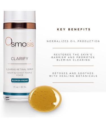Omsosis CLARIFY Clearing Retinal with Vitamin A Serum Calms and Soothes for Acne Pigmented Oily and Blemish-Prone Skin 1 Fl Oz - Buy Online on GoSupps.com