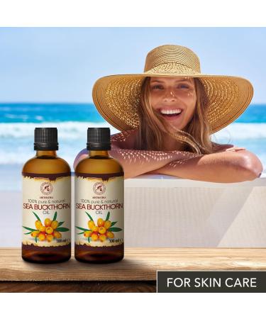Pure Sea Buckthorn Oil 200ml - Cold-Pressed Sanddorn Oil for Skin & Body Care - Natural Hippophae Rhamnoides Carrier Oil - Buy Online on GoSupps.com
