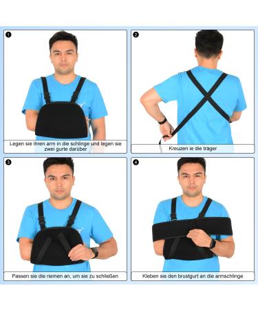 Supegear Adjustable Arm Loop Shoulder Brace - Comfortable Support for Rotator Cuff Broken Wrist Elbow & Arm Unisex Black - Buy Online on GoSupps.com