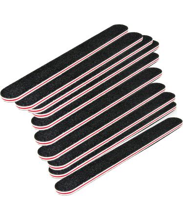 LEAQU Manicure Nail File Double-Sided Matte Black Sand Red Heart Manicure Pedicure Tool Emery Board Wear-Resistant Large Area 10pcs - Buy Online on GoSupps.com