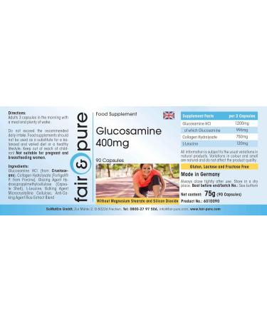 Fair & Pure - Glucosamine 400mg and Collagen 250mg - 90 capsules of Glucosamine - Buy Online on GoSupps.com