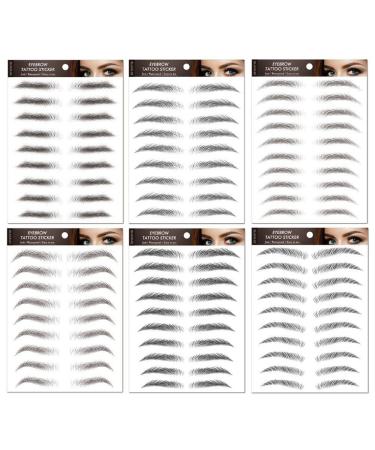 120 Pairs Eyebrow Tattoos Stickers Eyebrow Water Transfers Stickers Hair-Like Waterproof Eyebrow Stickers for Brow Grooming Shaping black