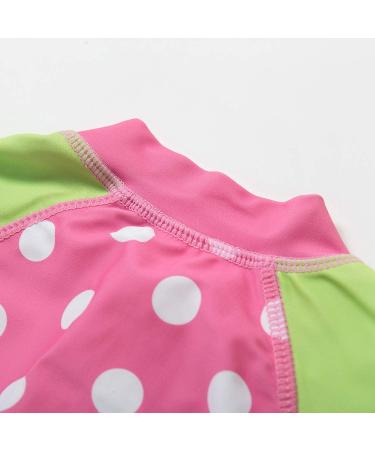 BONVERANO Baby Girls Long-Sleeve Swimsuit with UPF 50+ Sun Protection, 12-18 Months, Pink/Green - Buy Online on GoSupps.com