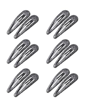 Zevonda glitter hair snapping clips - metal hair clips colorful glitter sequin hair clips hair clips hair styling accessories for toddlers children girls black *12 - Buy Online on GoSupps.com