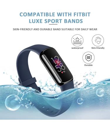 Funeng 3 Pack Silicone Bands for Fitbit Luxe - Large Black/Navy Blue/Gray - Sport Replacement Wristbands for Men and Women - Buy Online on GoSupps.com