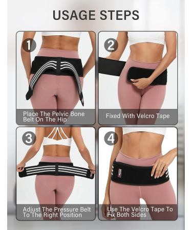 Sacroiliac SI Joint Hip Belt for Men & Women | Breathable Anti-Slip Support Brace for Sciatica & Lower Back Pain | Regular Size (M/L) | Black - Buy Online on GoSupps.com
