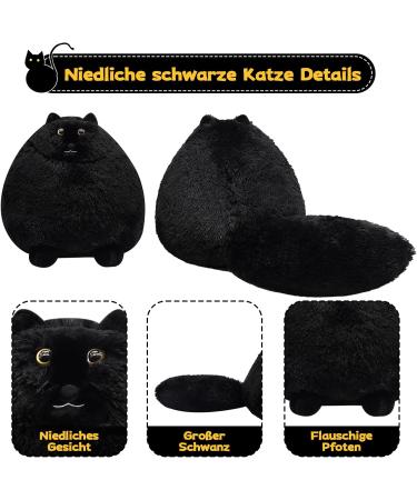 Buy Black Cat Plush Toy Soft Cat Cushion & Fluffy Filled Animal for Kids Perfect Birthday Gift & Decorations - Buy Online on GoSupps.com