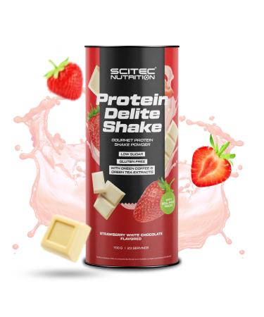 Scitec Nutrition Protein Delite Shake Boisson en poudre prot in e aromatis e avec morceaux de fraises lyophilis es L-carnitine 700 g Chocolat blanc la fraise Chocolat blanc la fraise 700 g (Lot de 1)