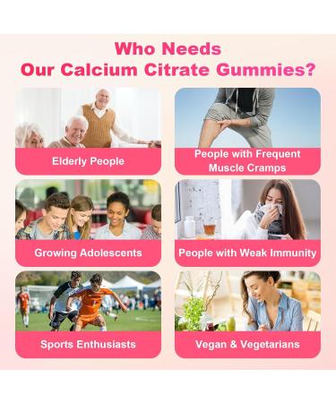 1200mg Calcium Citrate Gummies - Chewable Calcium Gummies for Bone, Muscle, Teeth, Immune Support, High Absorption Calcium Supplements for Women & Men Sugar Free Strawberry Flavor 120 Count Strawberry 60 Count (Pack of 2) - Buy Online on GoSupps.com