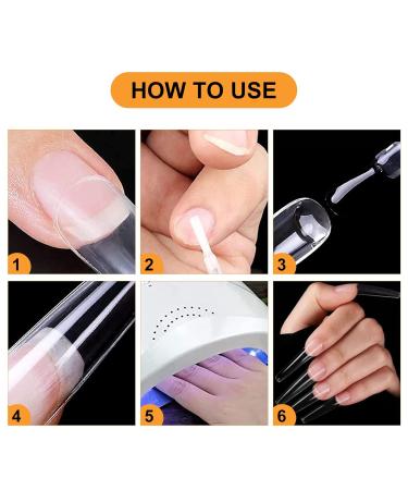 480 Extra Long Transparent Artificial Nails - 24 Sizes Clear Ballerina Nail Tips for DIY Manicure & Nail Art | International Shipping - Buy Online on GoSupps.com
