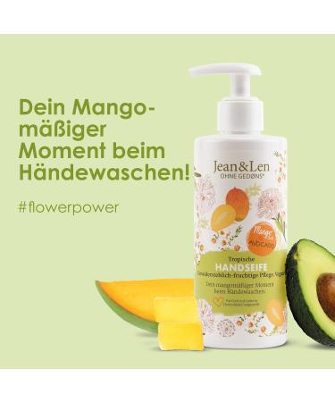 Jean & Len Tropical Hand Soap Mango & Avocado | Gentle Liquid Soap for Sensitive Skin | Vegan | 250ml - Buy Online on GoSupps.com