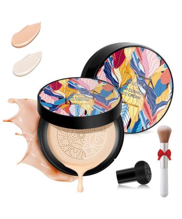 Periodicali Mushroom Head Air Cushion Cc Cream 2024 New Mushroom Head Air Cushion Cc Cream Long-Lasting Matte Waterproof Concealer Beauty for a Radiant Complexion (2PCS*Natural Color Boxed) 20 ml (Pack of 1) 2pcs*natural Color