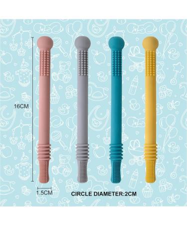 Buy Danneeforsu7 Baby Bite Tube Set - 4 Silicone Bass Rings & Chewing Toys for Toddlers | Safe Teething Solutions with Cleaning Brushes - Buy Online on GoSupps.com