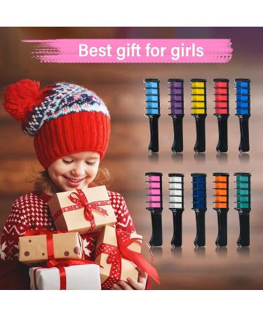 10 Color Hair Chalk Comb for Girls Kids - Temporary Washable Hair Dye - Birthday Gifts for 7 8 9 10 Year Old Girls - Girls Gifts Age 8-12 - Buy Online on GoSupps.com