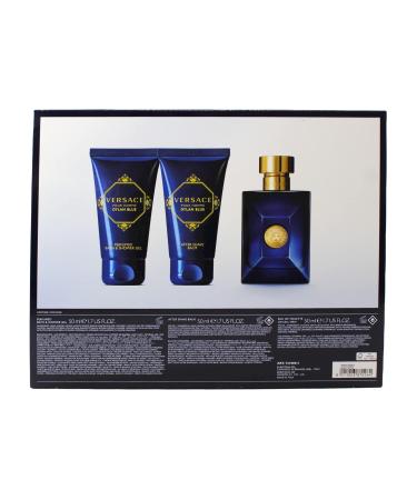 Versace Pour Homme Dylan Blue by Versace Gift Set - 1.7 oz Eau De Toilette Spray 1.7 oz After Shave Balm 1.7 oz Shower Gel Men The scent of this Versace Pour Homme Dylan Blue product can be inferred as Aquatic Fresh and Woody based on the 'product_descrip - Buy Online on GoSupps.com