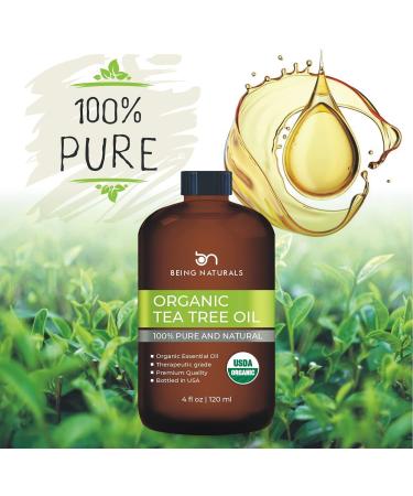 Organic Tea Tree Essential Oil 4 FL OZ - 100% Pure & Natural - Premium Quality with Glass Dropper - Buy Online on GoSupps.com