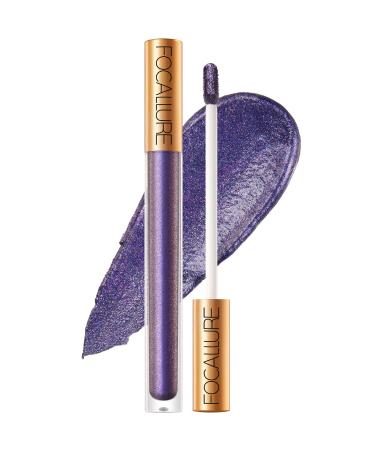 FOCALLURE Metallic Chameleon Liquid Lipstick  Diamond Glitter Lip Gloss  Shimmery Finish  Intense Pigment  Long-Lasting  Nonstick Cup Lip Makeup for Costume  Cosplay  Rave Festival  01 AMETHYST 01 AMETHYST