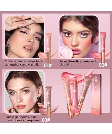 Matte Finish Liquid Blush Stick | Blush Beauty Wand for Natural Cheeks Tint | Waterproof & Long Lasting | Lightweight Formula | 2Pcs Makeup Sponge Puff Included | 0.5 fl oz (02) - Buy Online on GoSupps.com