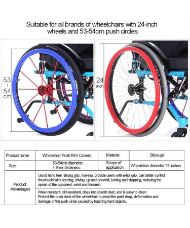 Silicone Wheelchair Push Rim Covers Wheelchair Handrim Covers Wheelchair Rear Wheel Cover for Improve Grip And Traction (Color : F Size : 24 inch) 24 inch F - Buy Online on GoSupps.com