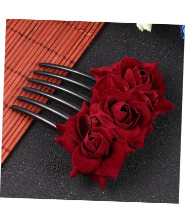 Ipetboom 1pc Wedding Rose Flower Hair Comb Wedding Comb Bridal Headpiece Bridal Hair Clip Hair Jewels for Women The Rose for Women Hair Accessory for Women Floral Comb Jewelry Bride Flowers - Buy Online on GoSupps.com