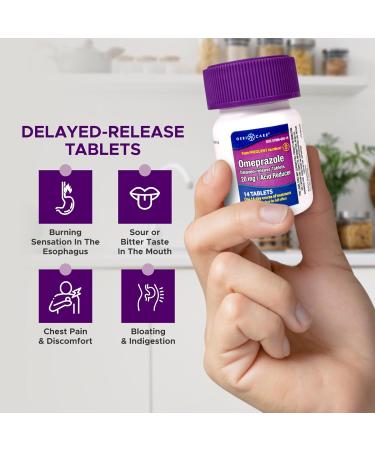 GeriCare Omeprazole Delayed Release Tablets 20mg Stomach Acid Reducer Pills for 24 Hour Heartburn Relief- Acid Reflux Medicine to Treat Frequent Heartburn- Anti-Acid Relief Tablets 42 Count (2 Pack) - Buy Online on GoSupps.com