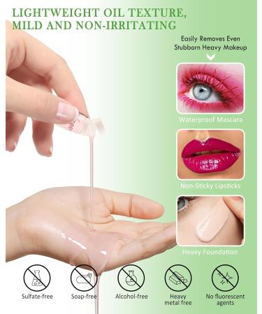 Makeup Remover Oil Portable Kit-20 Pcs Rose Mini Travel Size Face Deep Cleansing Oil Small Moisturizing Facial Cleansing Oil Cleaning without Clogging Pores Residue-Free for Dry & Normal Skin - Buy Online on GoSupps.com