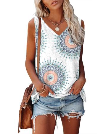 Womens Tank Tops Sleeveless Yoga Shirts Summer Tops Loose Fit Running Athletic Shirts B-print-2 Medium