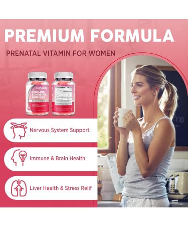 Prenatal Choline Inositol Gummies Chewable Choline Supplement with DHA Prenatal Vitamin for Women & Kids Support Nervous System Immune & Brain Health Vegan Strawberry Flavor Sugar Free 60 Ct - Buy Online on GoSupps.com