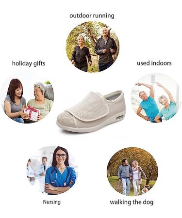 Extra Wide Diabetic Shoes for Edema & Swollen Feet - Light Grey, Size [insert size] - Buy Online on GoSupps.com