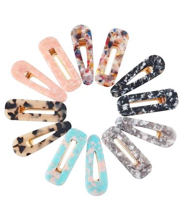 12 Pieces Acrylic Resin Hair Clips Geometric Alligator Hair Clips Colorful Acrylic Barrettes For Women Girls Hair Accessories