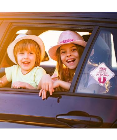 Amabro Little Princess on Board Car Warning Signs 2pcs - Pink Safety Bumper Sticker Set - Buy Online on GoSupps.com