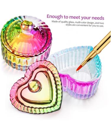 minkissy 10 Pcs Colorful Crystal Cup Nail Tips for Acrylic Nails Professional Monomer Dappen Dishes Nail Art Cup Nail Art Dappen Dish Acrylic Nail Brush Glass Storage Box Liquid - Buy Online on GoSupps.com