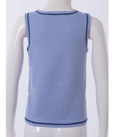 Hansber Kids Compression Tank Top Sleeveless T-Shirt Blue 3-4 - Athletic Base Layer for Boys and Girls - Buy Online on GoSupps.com