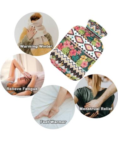 Shop Naanle Ethnic Hawaii Flower Hot Water Bottle | 1L Transparent Heat Therapy for Pain Relief Ideal for Bed Hands & Feet - Buy Online on GoSupps.com