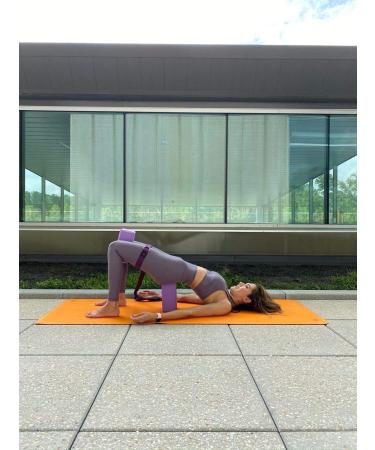 Clever Yoga 2 Pack Blocks and Strap Set - Lightweight High Density Foam Blocks (9x6x4 Inches) & 8FT Cotton Strap for Yoga Beginners - Purple - Buy Online on GoSupps.com
