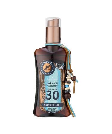 Byron Bay Australia Fast Bronzing Tanning Oil SPF 30 Spray - UVA & UVB Instant Protection Non-Greasy Water-Resistant with Vitamin E & Aloe Vera Coconut Scent 200ml