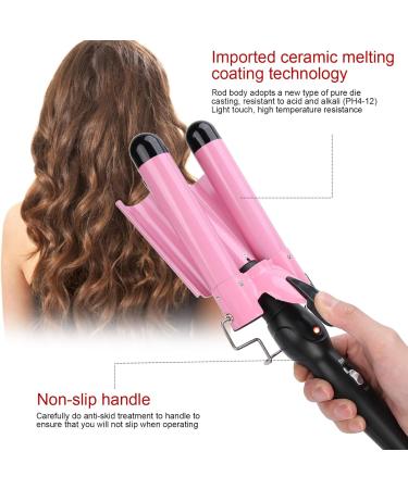 3 Barrel Curling Iron Wand - Adjustable Temperature Hair Waver & Curler for Professional Styling - Ideal for Home & Salon Use - Buy Online on GoSupps.com