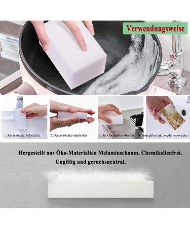 Dirt Radier Sponge - 100 Pack Magic Eraser Melamine Cleaning Sponge for Household Kitchen Wall Bathroom & Shoe | Miracle White Cleaning Power - Buy Online on GoSupps.com