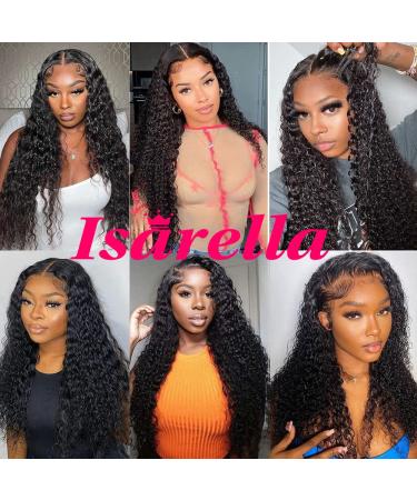 Lace Front Water Wave Human Hair Wig 28 HD Transparent Lace Frontal Wig 180% Density Pre Plucked with Baby Hair - 28 Inch - Buy Online on GoSupps.com