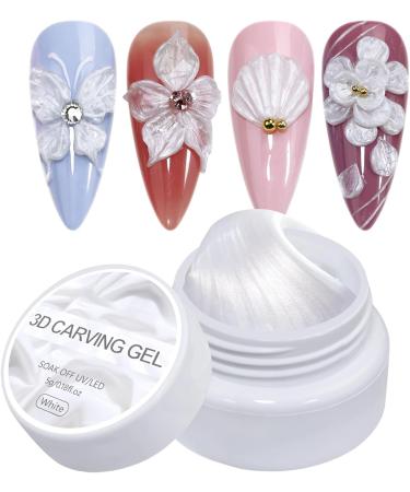Satin sculpting set for glossy white pearly satin. Non-stick. Soft candy texture. 3D modeling set. 5g gel for solid bead making. For nail extensions. - Buy Online on GoSupps.com