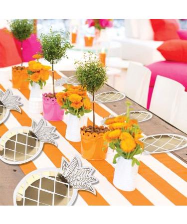 LHKJ 8 Pcs Gold Foil Pineapple Party Plates Disposable Tableware Set Paper Plates for Hawaiian Luau Party Supplies Pineapple Paper Plates for Birthday Wedding Party - Buy Online on GoSupps.com