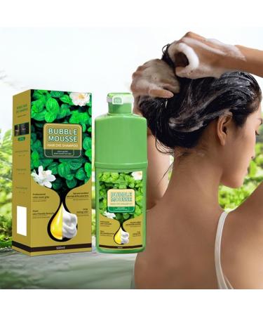 Foam hair dye Bubble Mousse shampoo natural hair mousse with plantbased dye formula unisex and sustainable 500 ml perfect for home travel hair treatment Brown Black - Buy Online on GoSupps.com