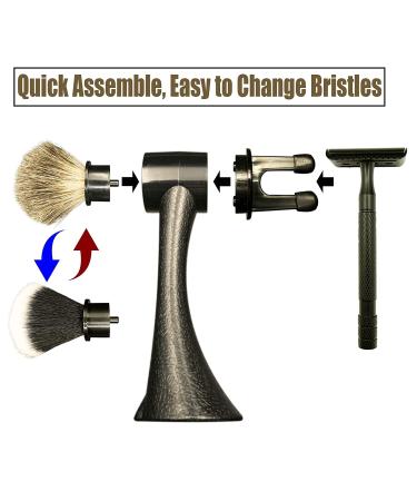 KIKC Luxury Shaving Kit: Shaving Brush, Safety Razor, Cream, Synthetic & Badger Hair, Soap & Bowl - Hair Salon Tool with Replacement Hair Knots - Buy Online on GoSupps.com
