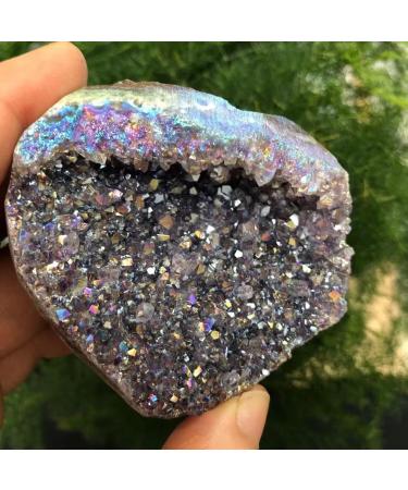 Natural Crystal Rough 1PC Lovely Rainbow Angel Aura Crazy Amethyst Clusters Natural Quartz Crystal Rough Stone for Gifts 70-100g - Buy Online on GoSupps.com